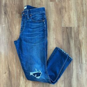 Madewell high rise 9 inch skinny skinny distressed jeans